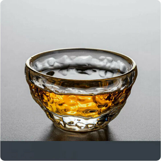 Hotly recommended household glass tea cup [Ice Dew "Stone Cup" with gold color-color box]