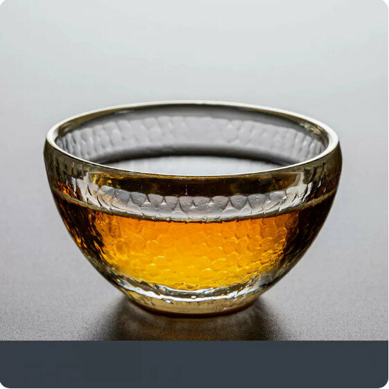Hotly recommended household glass tea cup [Ice Dew "Ribbed Cup" painted with gold - color boxed]
