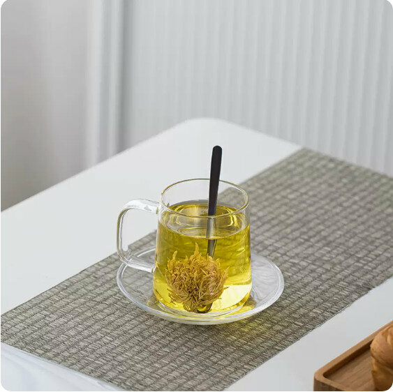 Hot push glass tea cup [transparent color]