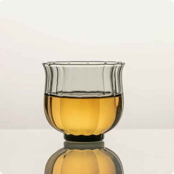 Hotly recommended household high-temperature-resistant glass tea cup [blue-gray-chrysanthemum cup]