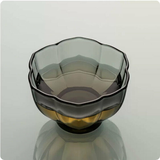 Hot push heat-resistant glass small tea cup [Green Gray-Sakura Cup]