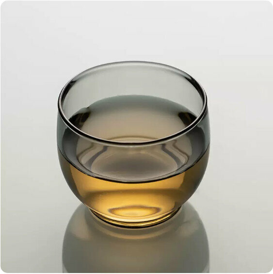 Hot push heat-resistant glass small tea cup [green gray-round cup]