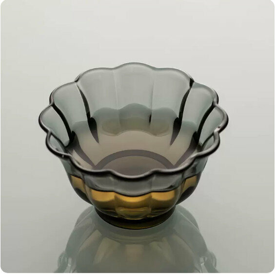 Hot-recommended heat-resistant glass tea cup [Green Gray-Sunflower Cup]