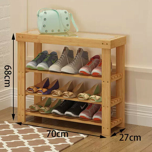 Popular wooden storage rack (carved model, 3 layers long, 70cm long)