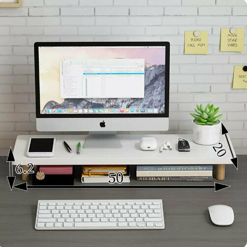 Hot style wooden storage rack (Nordic white elevated rack with rounded corners)