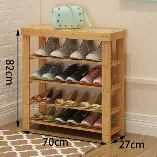 Popular wooden storage rack (carved model, 4 layers long, 70 cm long)