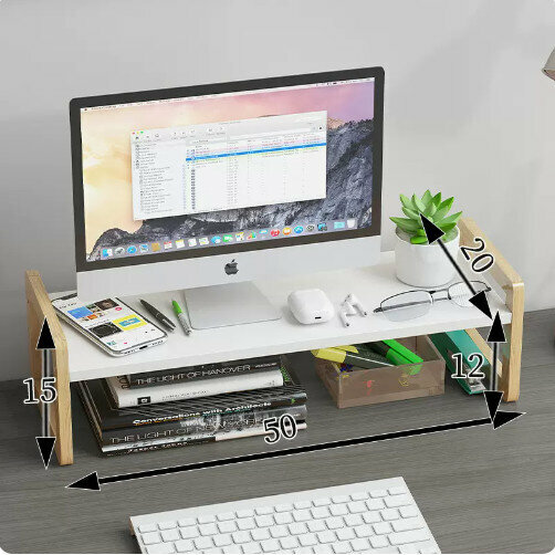 Popular wooden storage rack (Nordic white elevated rack [single layer])