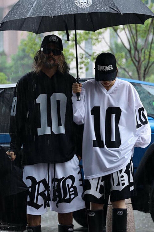 反面美國網眼運動長袖T恤