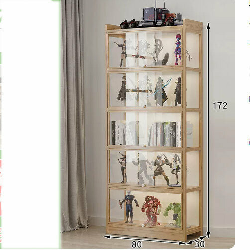 爆款透明儲物櫃展示櫃（原色六層80【防塵櫃門】）
