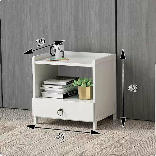 Popular home storage cabinet bedside table (bedside table with a large drawer (Nordic white))