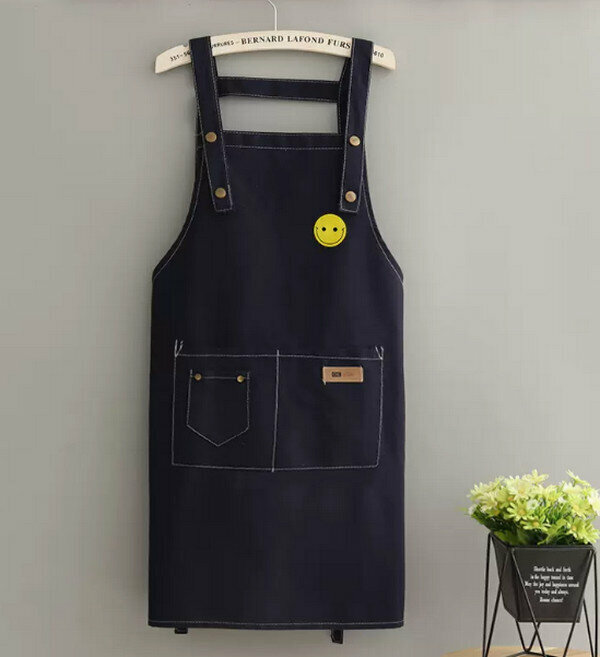 New fashionable one-size-fits-all apron-strap canvas-little smiley face-blue