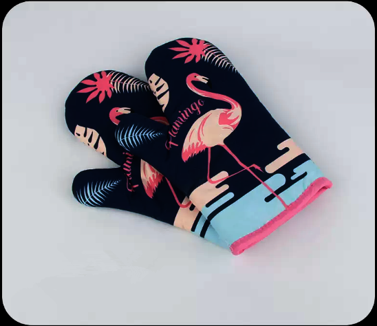 New heat-insulating anti-scalding gloves (Flamingo) (Specification: 28*18CM)