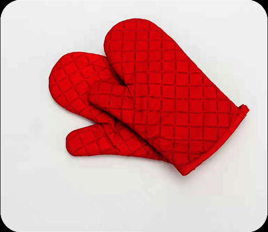 New heat-insulating anti-scalding gloves (silicone pattern red) (Specification: 28*18CM)