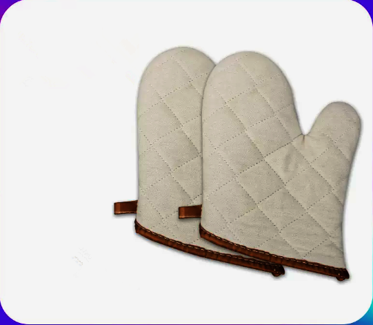 New high temperature resistant anti-scalding gloves (off-white) (specification: 23*17*2CM)