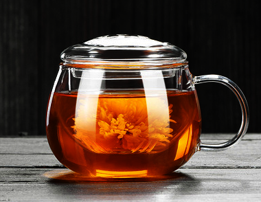 New teacup glass filtered scented tea household cup with lid and handle (specification: [3-piece set] 400ml Dudu cup)