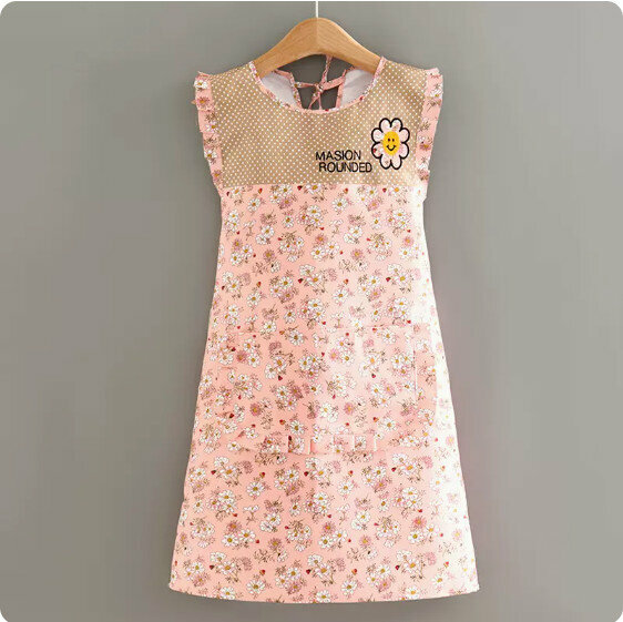 New style waistcoat apron [Floral Sunflower Vest Pink] [Specification: 90*90CM]