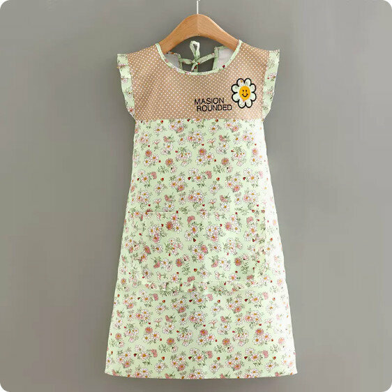 New style waistcoat apron [Floral Sunflower Vest Green] [Specification: 90*90CM]
