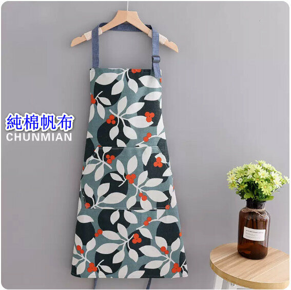 New fashionable and cute apron [canvas cotton halterneck (fruit)] [specification: 76*68CM]