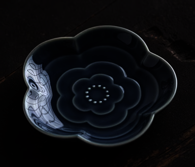Hot selling Chinese exquisite ceramic tea tray (Sakura-Jilan) (size: width 11.5CM*height 2CM)