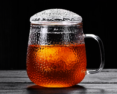 Hot selling tea cup glass filtered scented tea household cup with lid and handle (specification: [3-piece set] 420ml Jinlin cup)