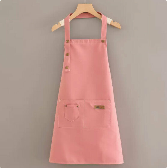 Hot Selling Cute Apron [Hangneck Canvas Sewing Pure Pink Adult] [Specification: 70*69CM]