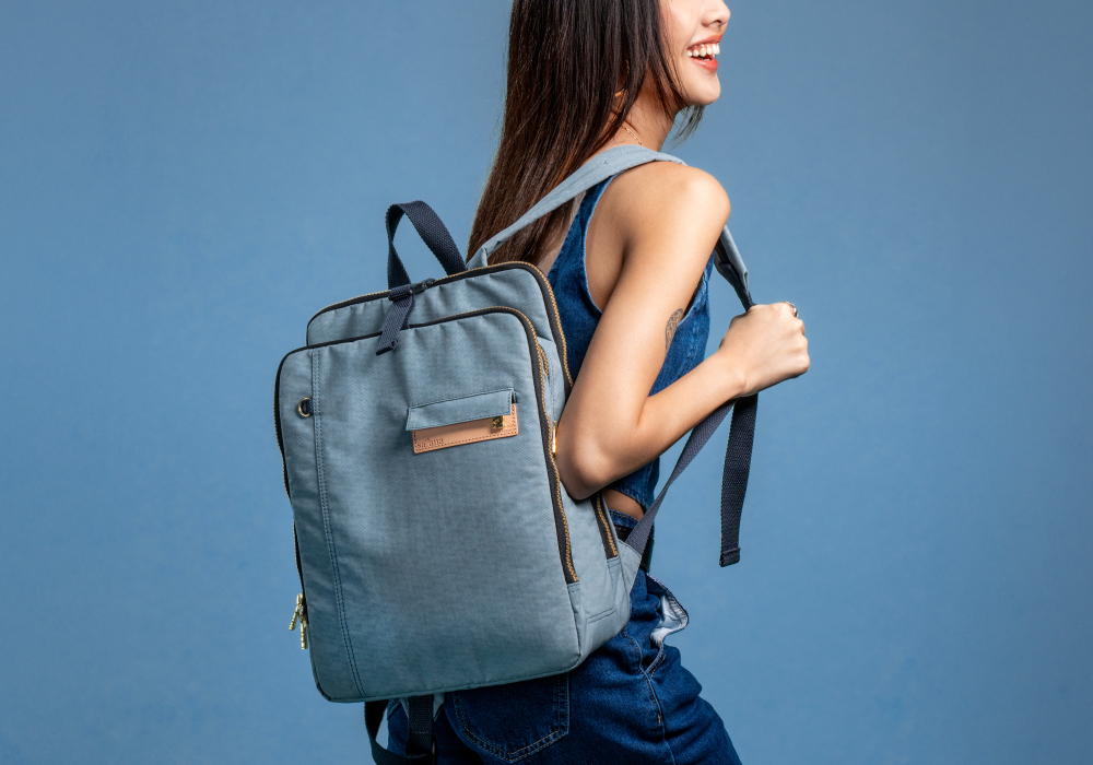 satana Soldier 趣淘三明治後背包-石灰藍 SOS2432-241 後背形象照