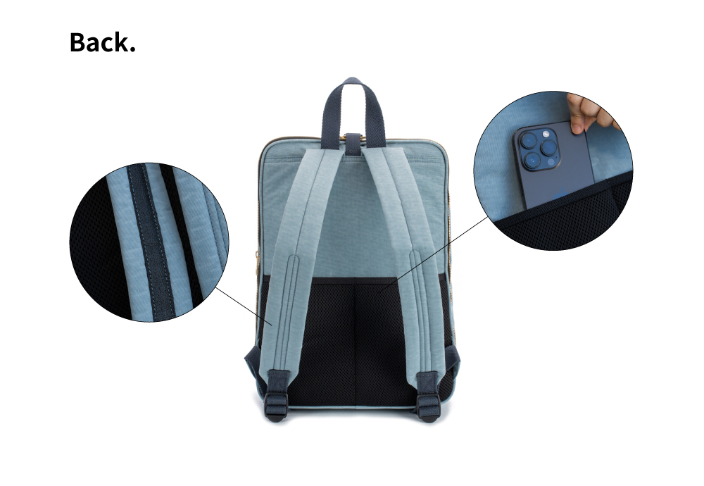 satana Soldier 趣淘三明治後背包-石灰藍 SOS2432-241 背面照