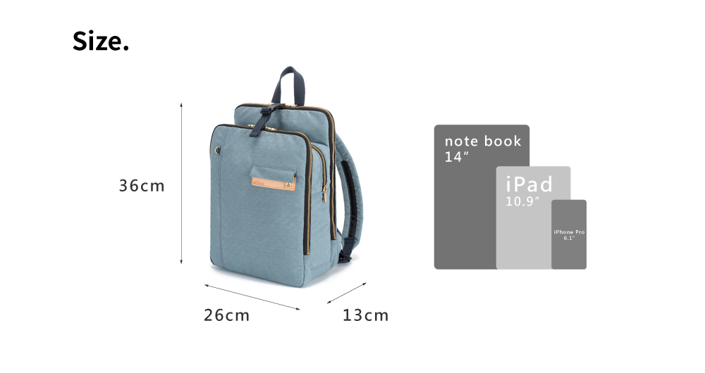 satana Soldier 趣淘三明治後背包-石灰藍 SOS2432-241 尺寸