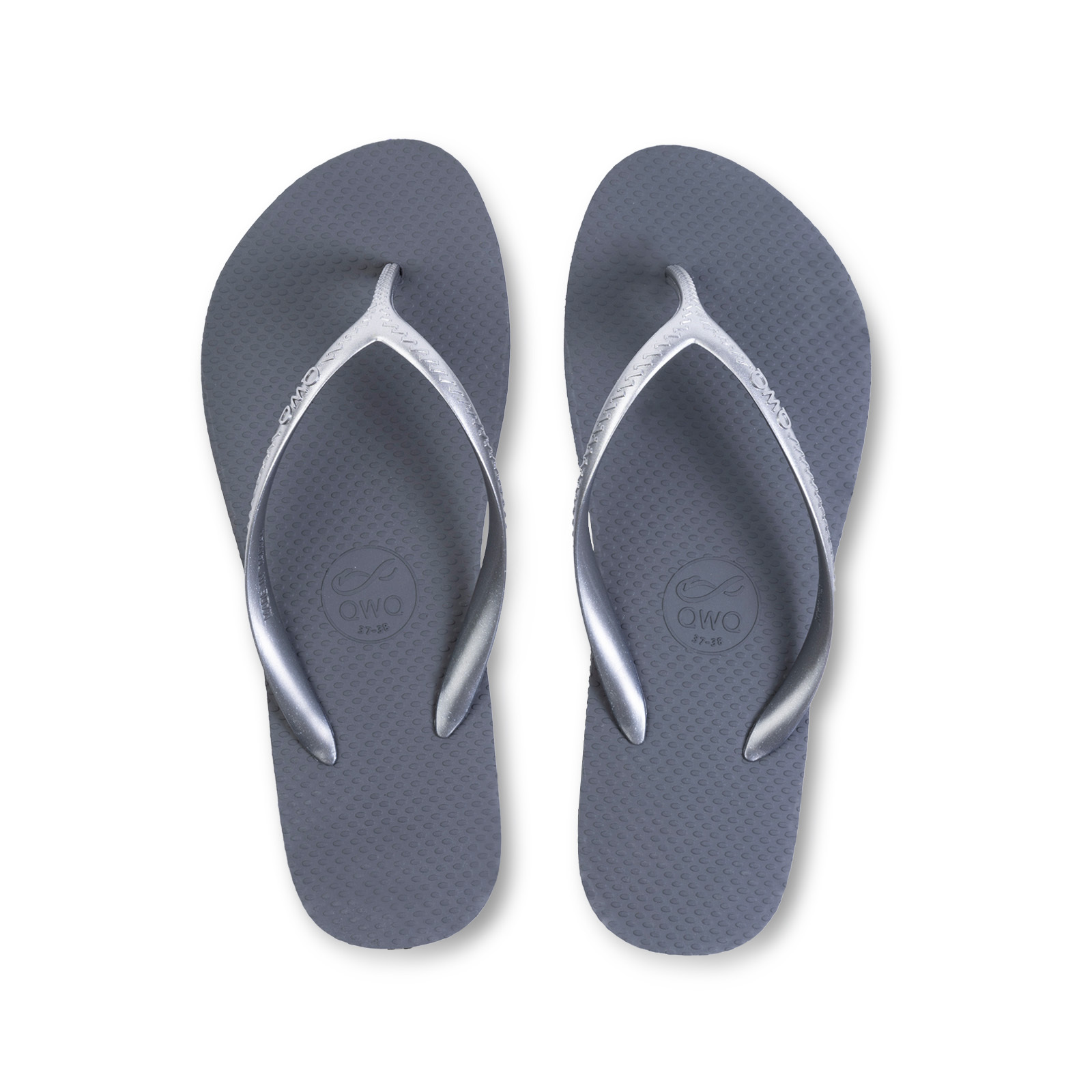 Glint微光系列 未來銀漸層 銀河灰 女款平底人字夾腳拖