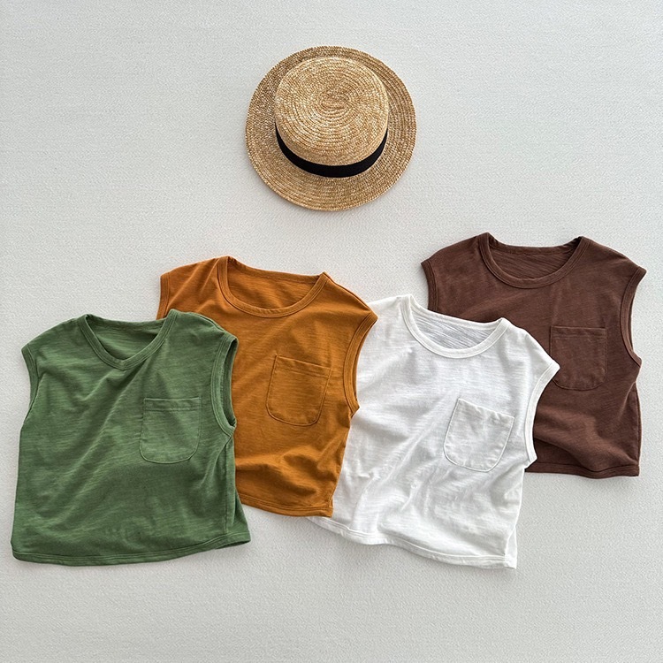 四色竹節棉涼爽背心