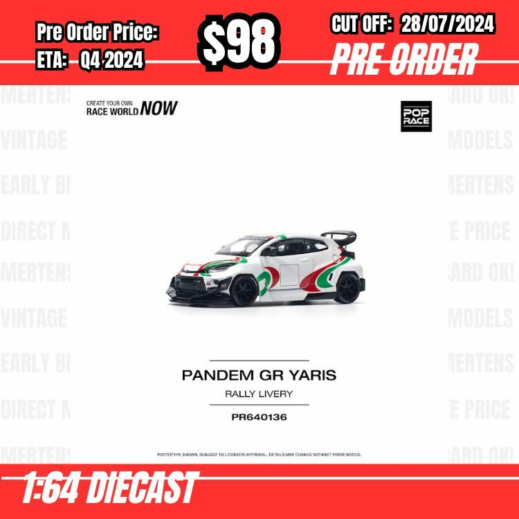 PO-$98  * Pop Race * 1:64 PANDEM GR YARIS - RALLY LIVERY [OD18/07]
