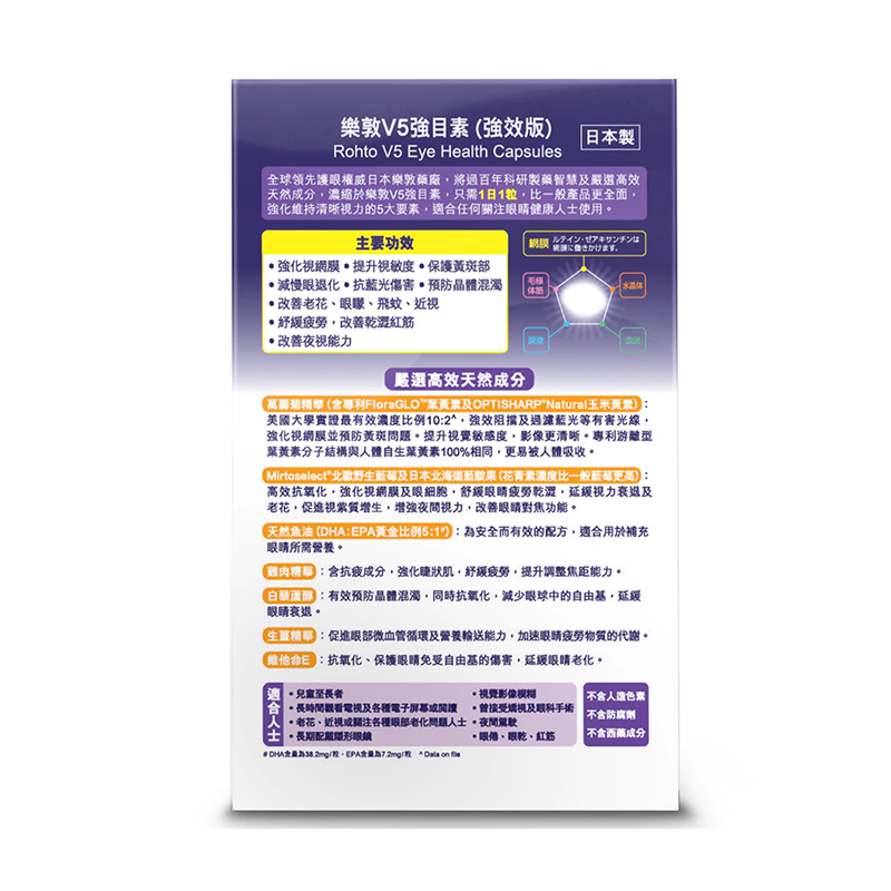 Rohto樂敦 - V5強目素 (30粒/30日)  (原裝香港行貨) 葉黃素