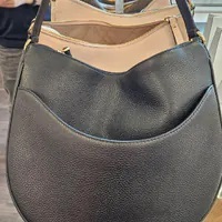 [S] MICHAEL KORS 35R4G4DL9L DOVER LEATHER LG HALF MOON SHOULDER,BLACK, 196237487025 (SMK953)