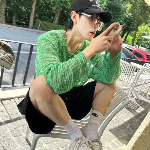 網眼鏤空沙灘長袖T恤