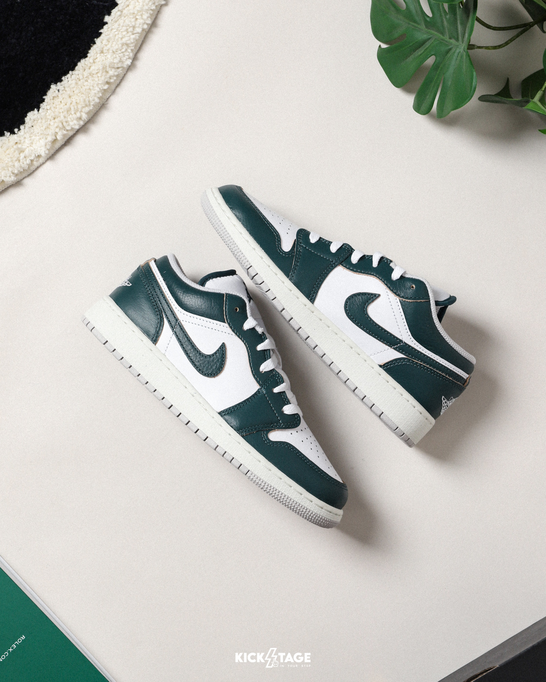 大童鞋 女生尺寸 NIKE AIR JORDAN 1 LOW 白綠 奶油底 休閒鞋【FQ8041-300】AJ1 AJ1OG