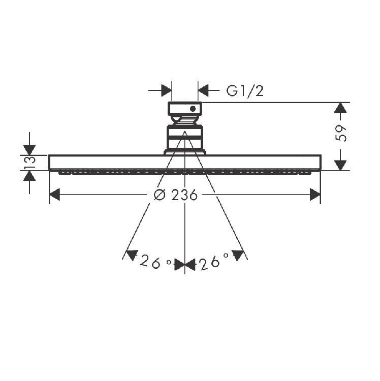 hansgrohe Raindance S 27623, -000 Overhead 240 1jet Powder Rain
