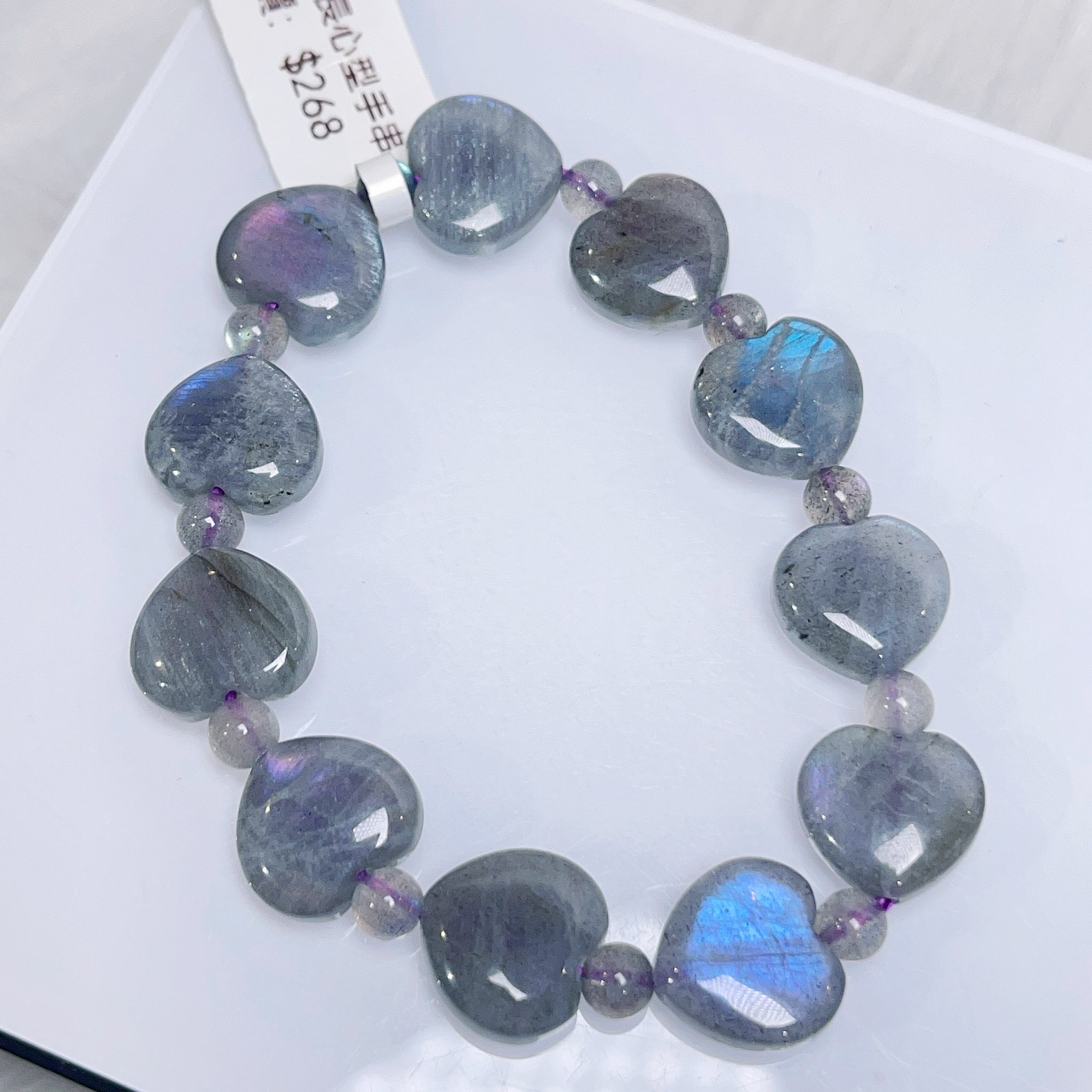 紫拉長石心型手串 CH1122
