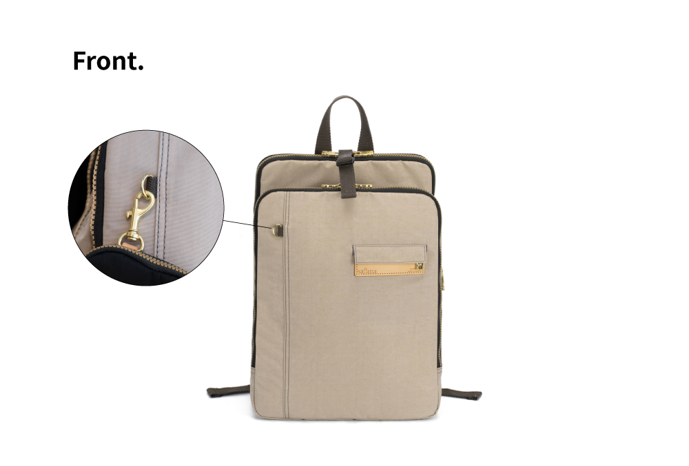 satana Soldier 趣淘三明治後背包-奶茶色 SOS2432-419 正面照