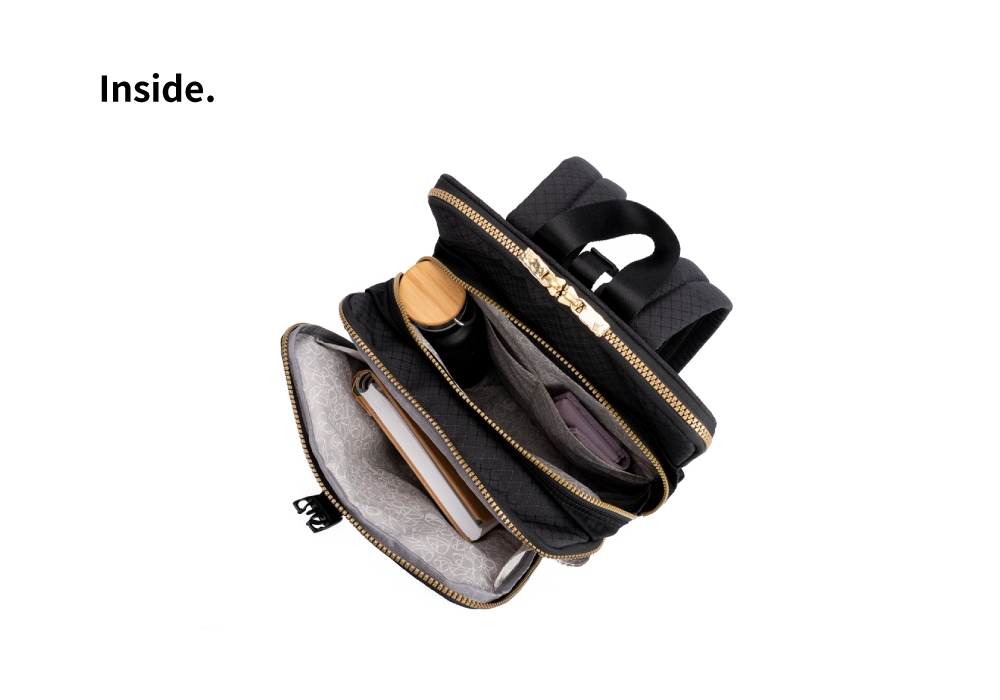 satana Soldier 趣淘三明治後背包-奶茶色 SOS2432-419 內部隔層照