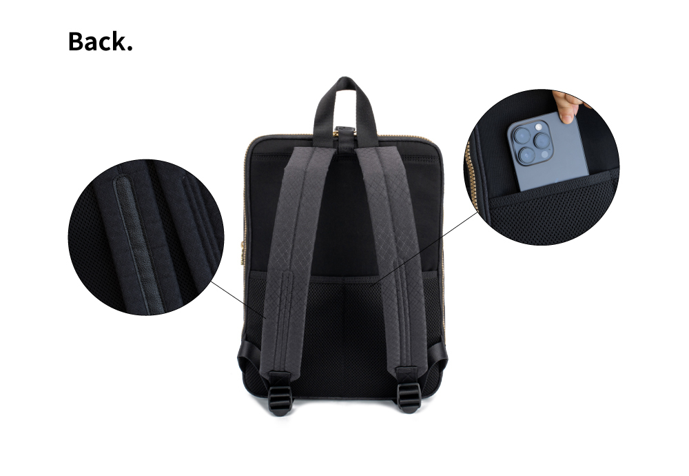 satana Soldier 趣淘三明治後背包-黑色拼接 SOS2432-727 背面照