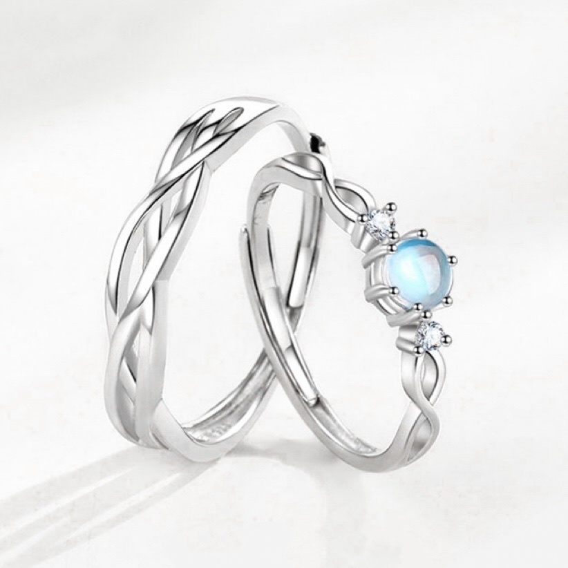 「溫柔」情侶戒指💍 ｜S925純銀或鍍銀｜活口對戒｜免費刻字✒️｜