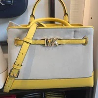 [S] MICHAEL KORS 35T4G6RS3C REED LG CZ BELTED SATCHEL,GOLDEN YELLOW, 196237920706 (SMK957)
