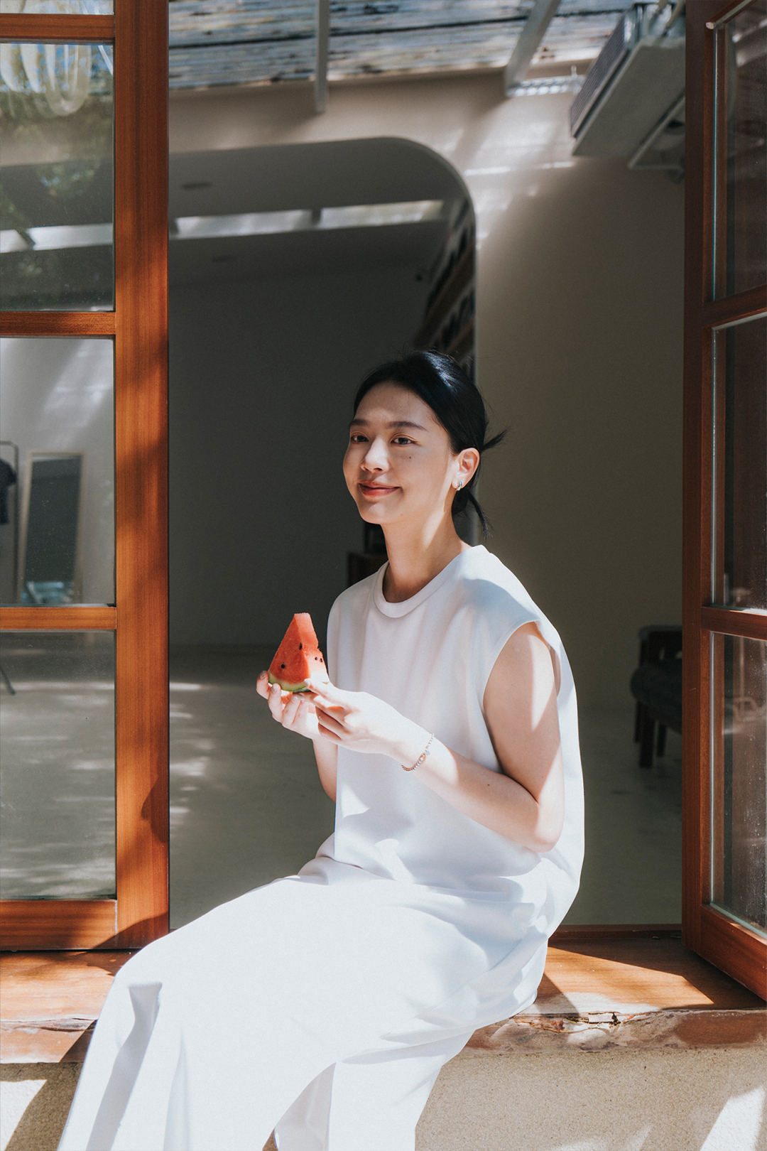 NEO 薄荷點寬版洋裝 女（白）