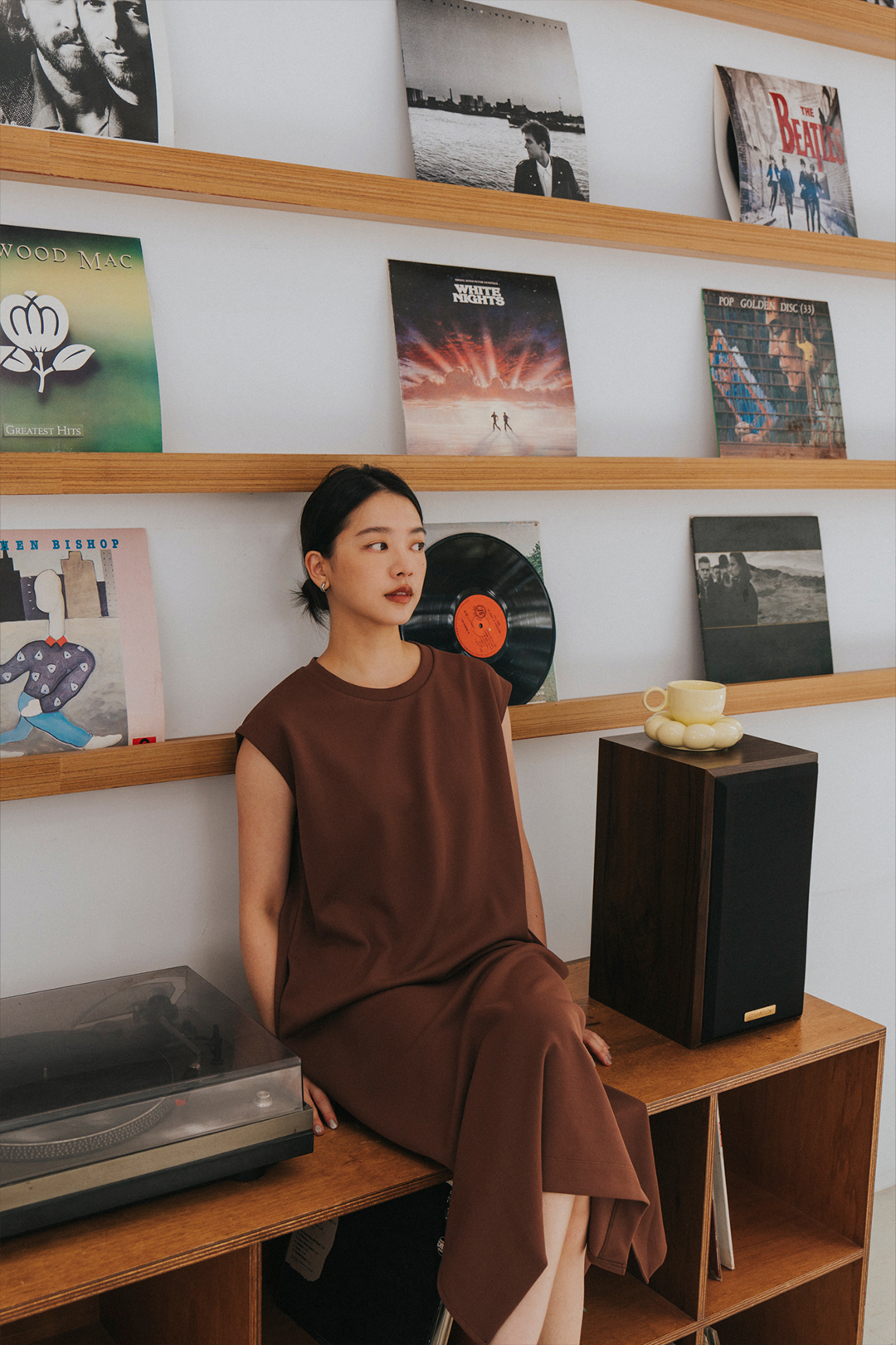 NEO 薄荷點寬版洋裝 女（咖啡）