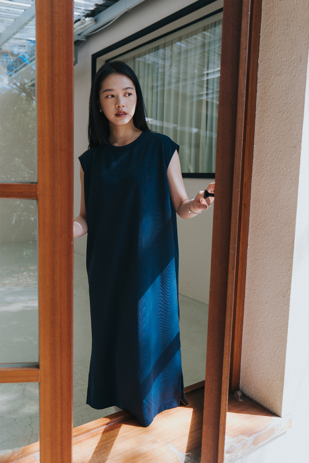 NEO 薄荷點寬版洋裝 女（丈青）