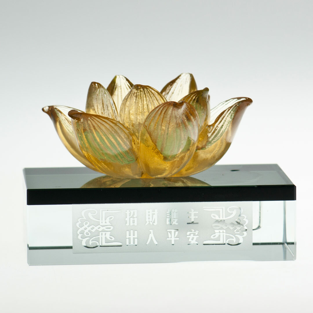 琉璃蓮花擺飾｜禪意茶席美學 汽車內裝創意擺件首選