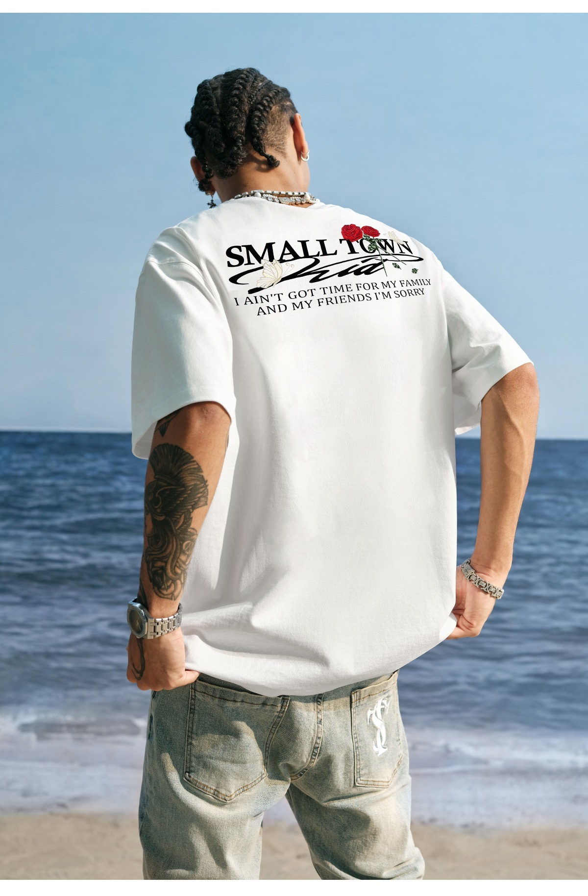 STK SmallTownKid  蝴蝶玫瑰 刺繡 短袖 T恤