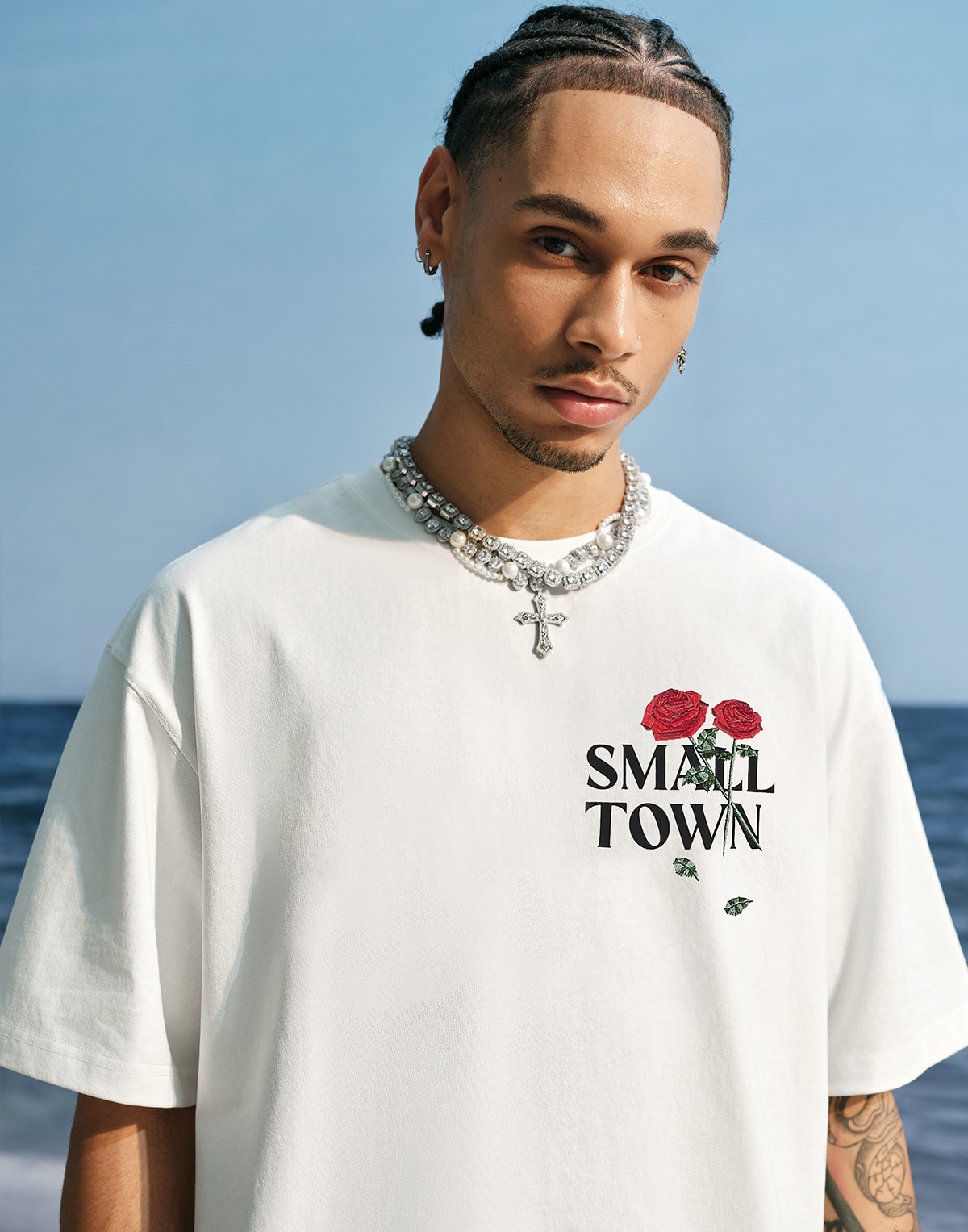 STK SmallTownKid  蝴蝶玫瑰 刺繡 短袖 T恤