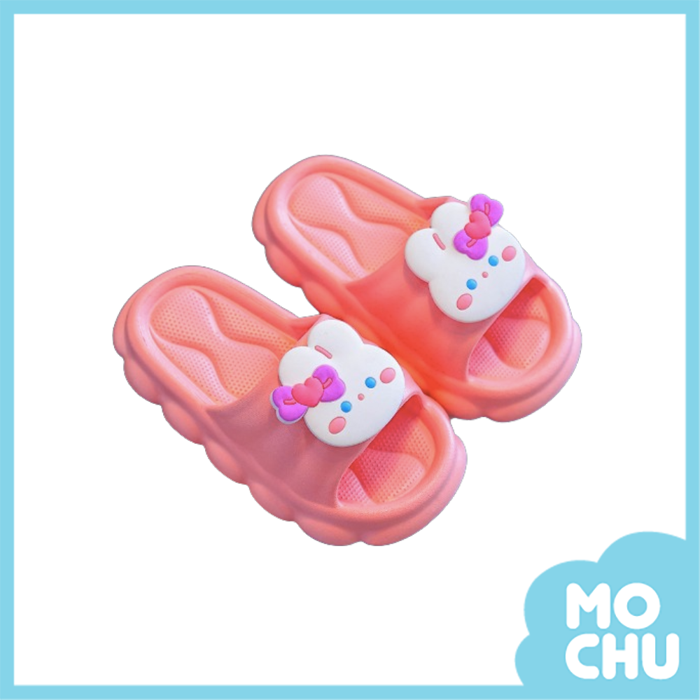 蝴蝶結棉花兔底拖鞋(二色)