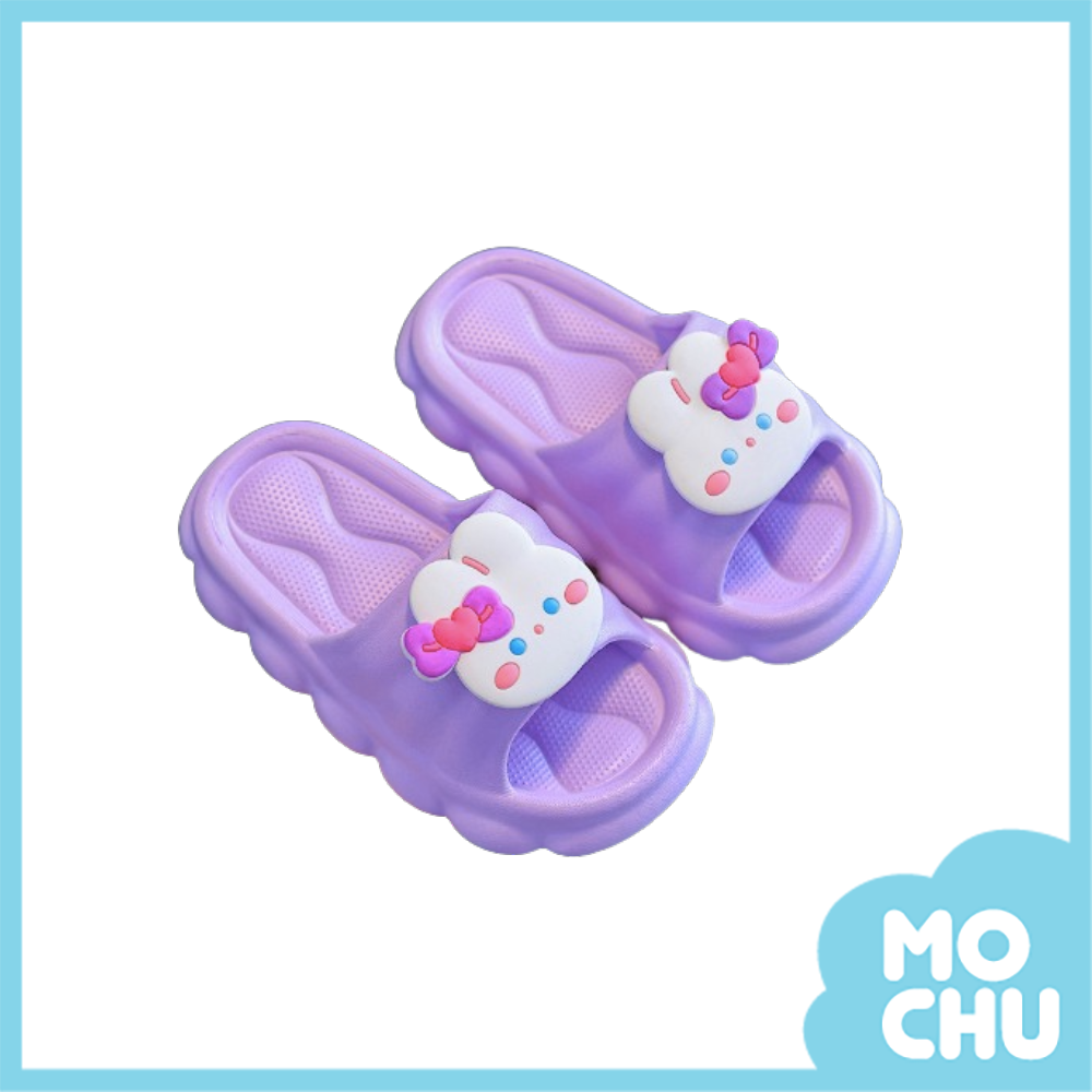 蝴蝶結棉花兔底拖鞋(二色)